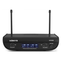 Vonyx WM82C Digital, 2-kanálový systém UHF bezdrôtových mikrofónov, headset z ručný mikrofón, 50