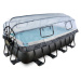 Bazén s krytom pieskovou filtráciou a tepelným čerpadlom Black Leather pool Exit Toys oceľová ko