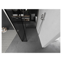 Mexen Kioto, 3-stenová sprchová zástena Walk-In Walk-in 90 x 90 x 30 cm, 8mm číre sklo čierny vz