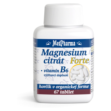 MEDPHARMA Magnesium citrát Forte a vitamín B6 67 tabliet