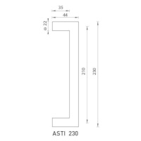 FO - madlo Asti 230 CHM - chróm matný (C02) 210 mm 230 mm