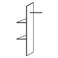 Sconto Vnútorný rozdeľovač skrine PACK´S 2 police, šatníková tyč