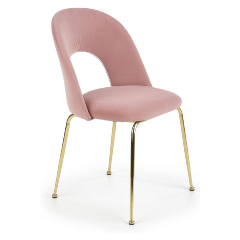 Jedálenská stolička Sibyla svetlo ružová/zlatá Halmar