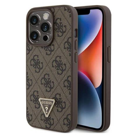 Guess PU 4G Strass Triangle Metal Logo Apple iPhone 15 Pro GUHCP15LP4TDPW Brown