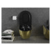 MEXEN - Lena Závesná WC misa vrátane sedátka s slow-slim, duroplast, čierna/zlatá vzor 30224078