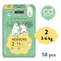 Muumi Baby 2 Newborn 3-6 kg (58 ks), eko plienky