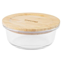 Siguro Dóza na potraviny Glass Seal Bamboo 0,4 l, 6 × 13 × 13 cm