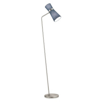 Stojaca lampa Yuna-S matný nikel, modrá pohyblivá