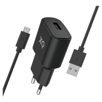Nabíjačka XQISIT NP Travel Charger Single USB-A 2.4A w. micro USB Black (52033)