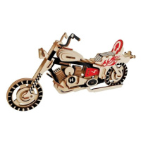 Woodcraft Drevené 3D puzzle Motorka HD I farebná