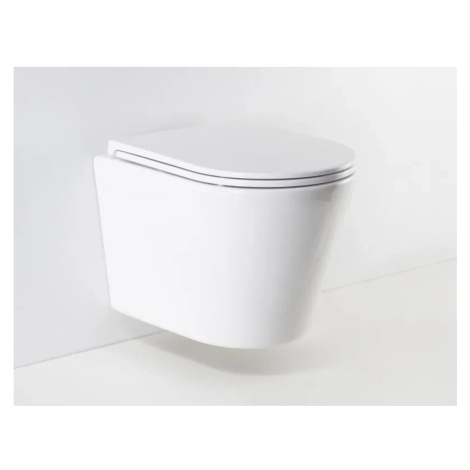 LaVilla WC misa závesná COMO kapotovaná rimless - set vrátane sedátka SLIM s automatickým sklápa