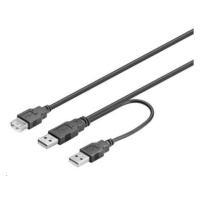 Kábel USB PREMIUMCORD 2.0 napájací kábel Y A/M + A/M -- A/F 0.4m + 0.5m