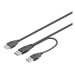 Kábel USB PREMIUMCORD 2.0 napájací kábel Y A/M + A/M -- A/F 0.4m + 0.5m