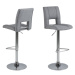 Dkton Dizajnová barová stolička Almonzo, svetlosivá / chrómová