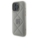 DKNY Leather Quilted Stack Logo Kryt pre iPhone 16 Pro Max, Sivý