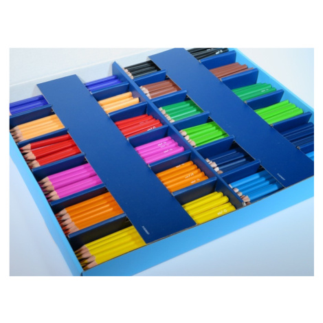 EDU3 Trojhranné pastelky K216, tuha 3 mm, 216 ks/12 farieb v papierovej krabici
