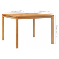 Záhradný jedálenský stôl teak Dekorhome 110x110x77 cm,Záhradný jedálenský stôl teak Dekorhome 11