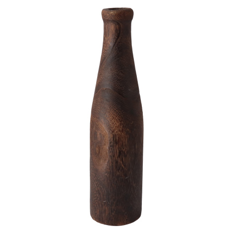 Drevená úzka váza tmavá 40 cm Hogewoning