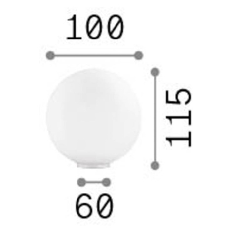 Ideal Lux Mapa stolová lampa, Ø 10 cm, opálové sklo, biela, guľa