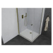 MEXEN/S - Pretória sprchovací kút 90 x 100, transparent, zlatá + brodzik Flat 852-090-100-50-00-