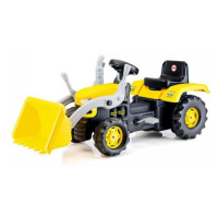 Hračka Dolu Veľký šliapací traktor s rýpadlom, žltý