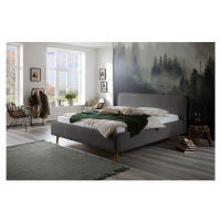 Sivá menčestrová dvojlôžková posteľ Meise Möbel Mattis Cord, 180 x 200 cm
