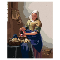 Diamantové maľovanie - MLIEKARKA (J. VERMEER) Rámovanie: vypnuté plátno na rám, Rozmer: 40x50 cm