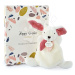Plyšový zajačik Bunny Happy Boho Doudou et Compagnie biely 17 cm v darčekovom balení od 0 mes