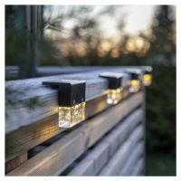 Solárne svetlo LED Bubbly Fence, čierne, plast, sada 4 ks