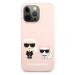 Silikónové puzdro Karl Lagerfeld na Apple iPhone 13 Pro KLHCP13LSSKCI Karl and Choupette Liquid 