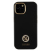 Guess Liquid Silicone 4G Strass Metal Logo Zadný Kryt pre iPhone 15 Black