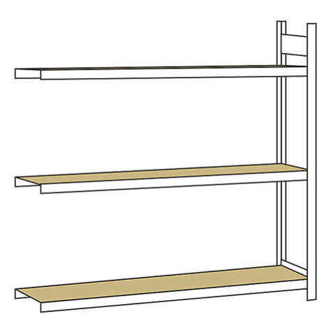 Regál s veľkým rozpätím, s drevotrieskovou doskou, výška 2000 mm SCHULTE