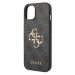 Guess PU 4G Metal Logo Zadný Kryt pre iPhone 15 Grey