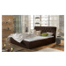 NABBI Monzo UP 200 čalúnená manželská posteľ s roštom tmavohnedá (Soft 66)
