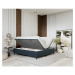 Tmavomodrá čalúnená dvojlôžková posteľ s úložným priestorom 140x200 cm Tate – Maison de Rêve