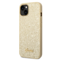 Plastové puzdro Guess na Apple iPhone 14 Pro GUHCP14LHGGSHD Glitter Flakes Metal Logo zlaté