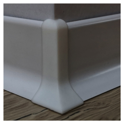 Roh k soklu vonkajší PVC biela, výška 40 mm, SKPVCVNER4BI Profil-EU