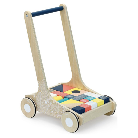 Dřevěný vozík s kostkami DICE vícebarevný Vilac