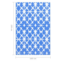Vonkajší koberec PP modrá / biela Dekorhome 160x230 cm,Vonkajší koberec PP modrá / biela Dekorho