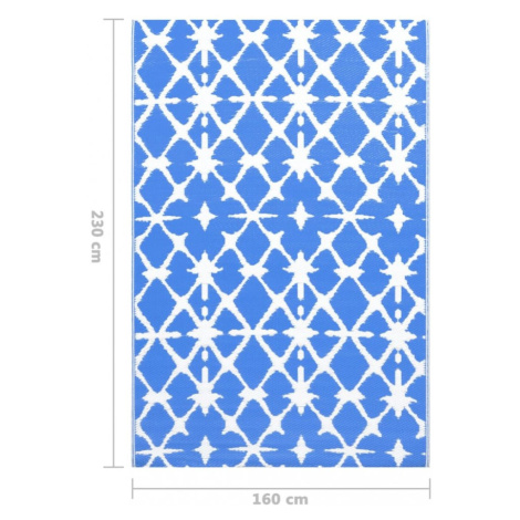 Vonkajší koberec PP modrá / biela Dekorhome 160x230 cm,Vonkajší koberec PP modrá / biela Dekorho vidaXL