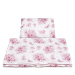Bavlnená detská posteľná sada s výplňou - Ružové kvety