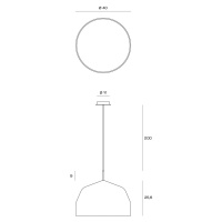 Hrnčekové závesné svetlo, krémovo biele s chrómovými detailmi Ø40cm