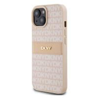 DKNY Repeat Texture Pattern W Tonal Stripe Apple iPhone 15 Plus DKHCP15MPRTHSLP Pink