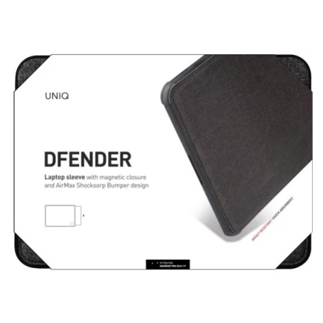 Obal UNIQ Dfender laptop Sleeve 16" charcoal black (UNIQ-DFENDER(16)-BLACK)