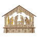 Drevený LED vianočný betlehem s časovačom Bethle 15 cm teplá biela