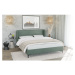 Zelená čalúnená dvojlôžková posteľ s roštom 160x200 cm Basti – Ropez