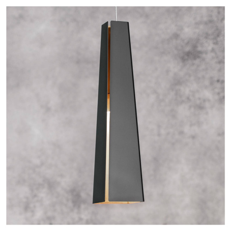 Čierno zlatá hliníková závesná lampa Pluma, LED FARO BARCELONA