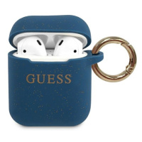 Puzdro Guess na Apple AirPods 1/2 GUACCSILGLBL modré