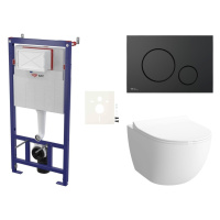 Cenovo zvýhodnený závesný WC set SAT do ľahkých stien / predstenová montáž + WC VitrA Sento SIKO
