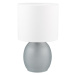 Stolová lampa v bielej a striebornej farbe s textilným tienidlom (výška 29 cm) Vela – Trio